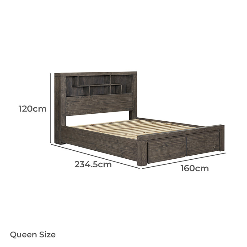 4 Piece Jessie Pine Wood Bedroom Furniture Set