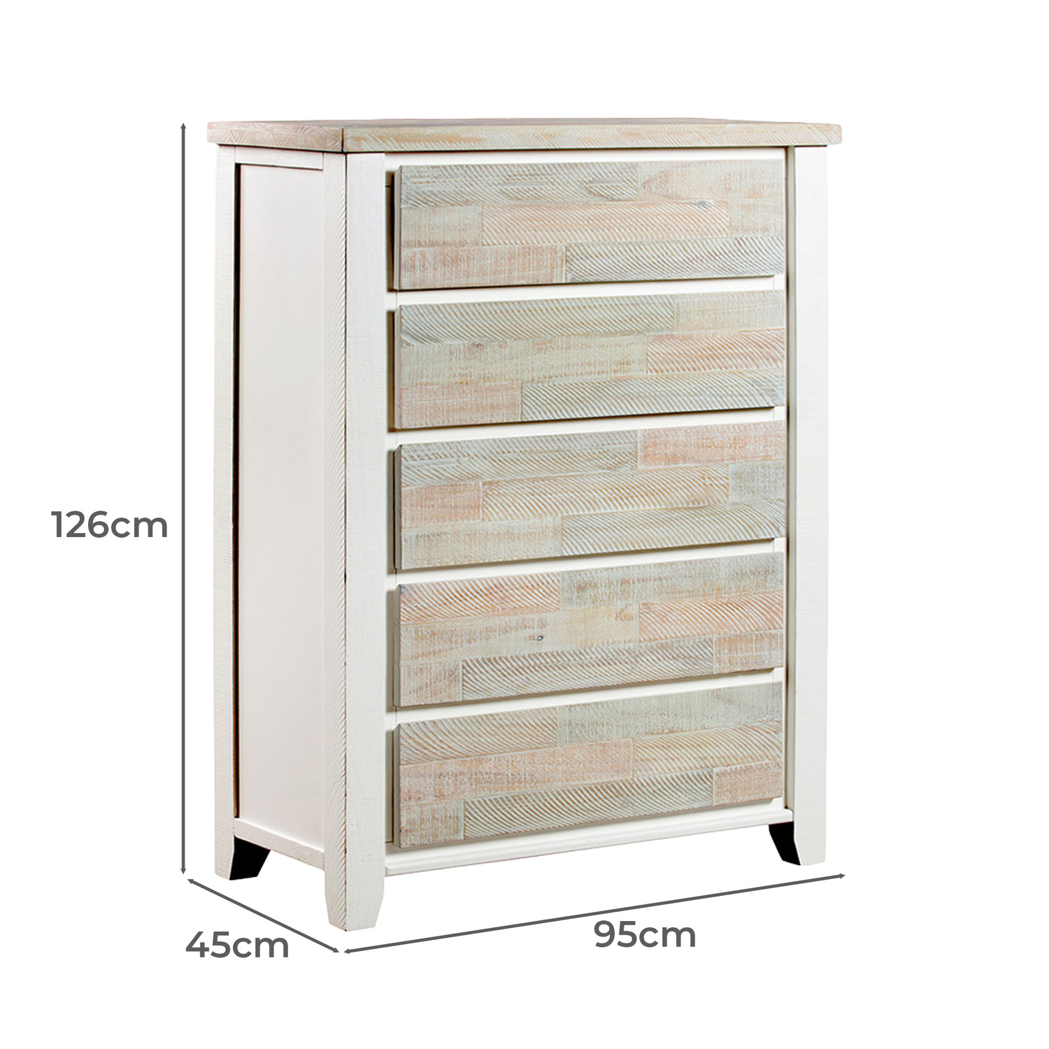 Eunice Pine Wood Drawer Chest