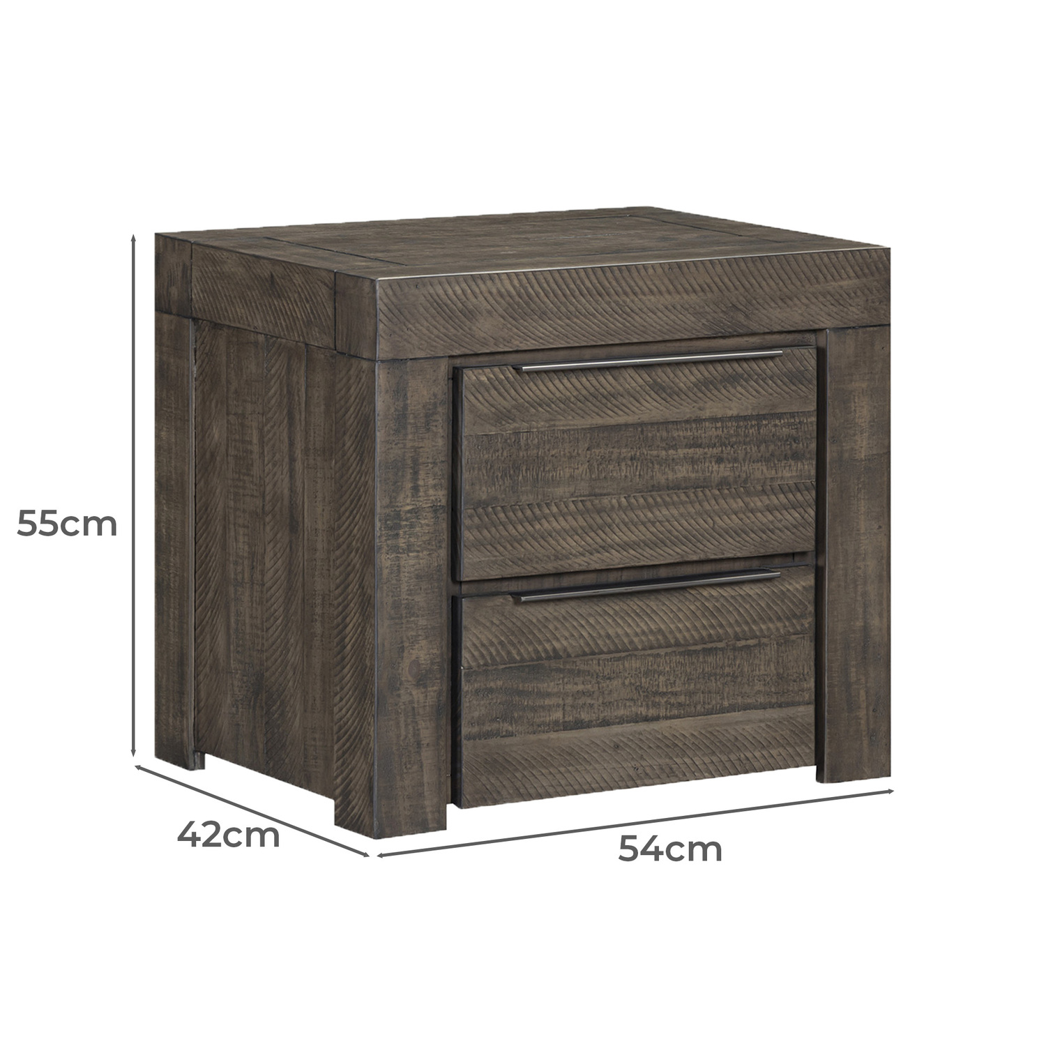 4 Piece Jessie Pine Wood Bedroom Furniture Set