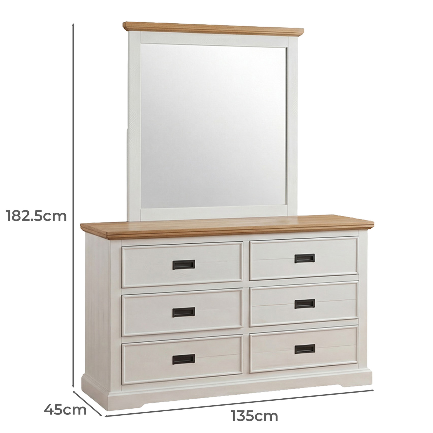 4 Piece Melissa Pine Wood Bedroom Furniture Set
