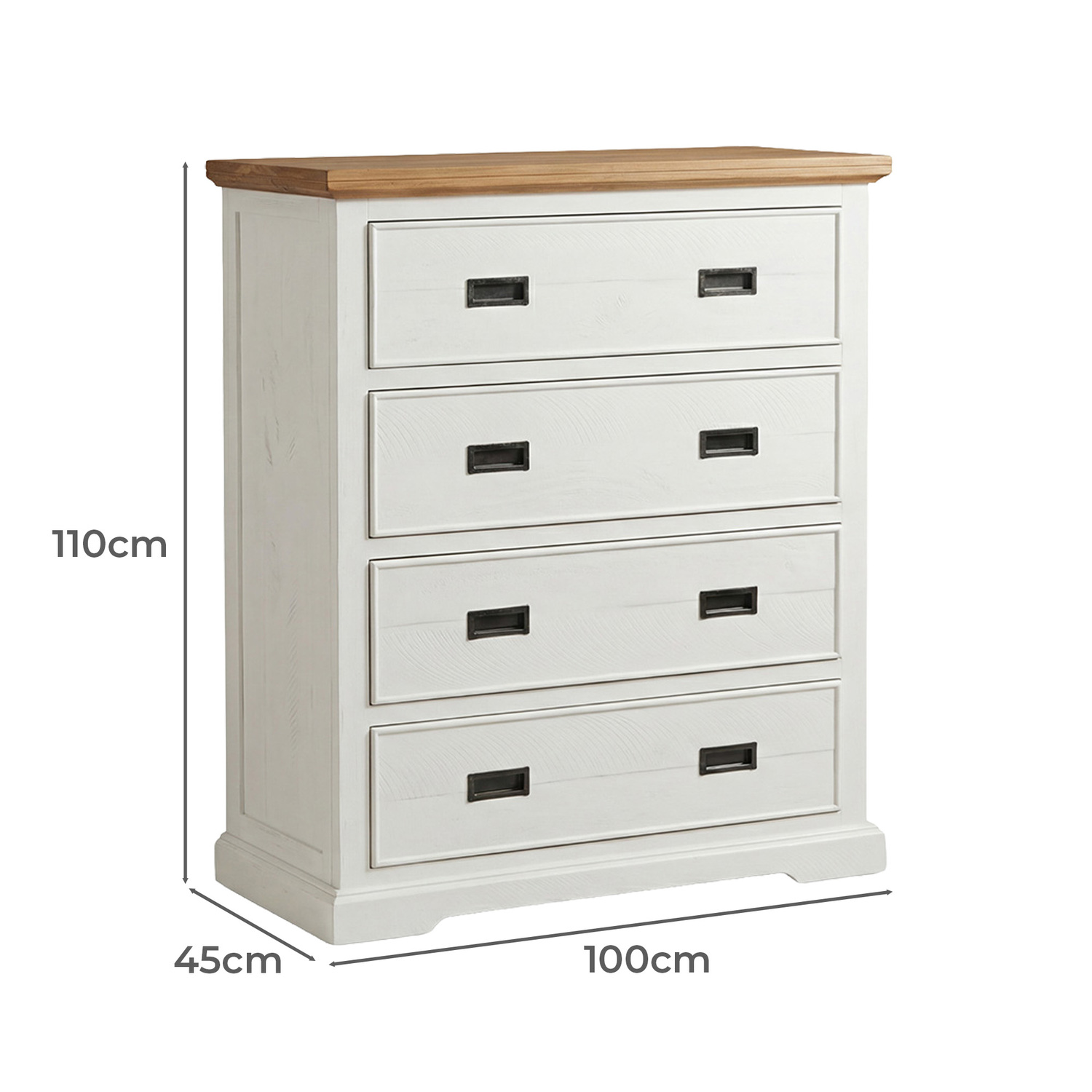 4 Piece Melissa Pine Wood Bedroom Set
