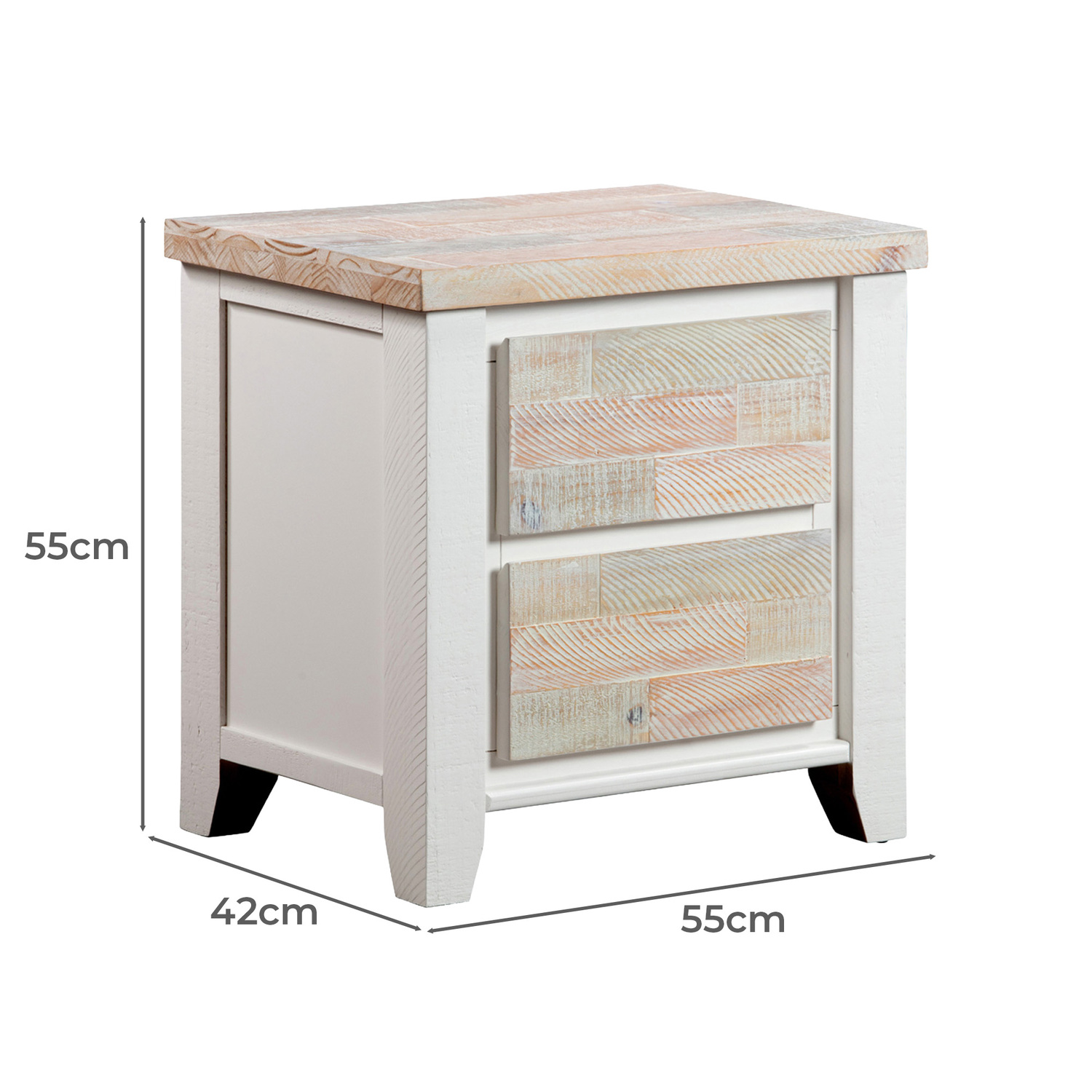 4 Piece Eunice Pine Wood Bedroom Furniture Set