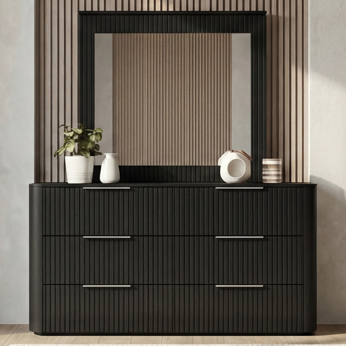 Jazir 6 Drawer Dresser with Mirror
