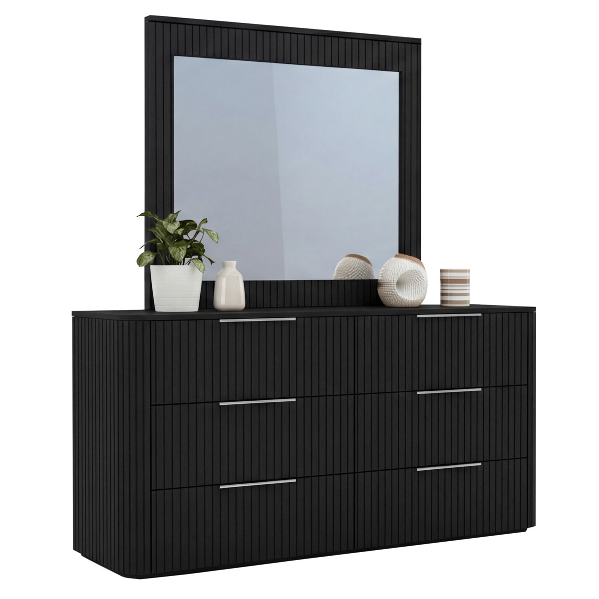 Jazir 6 Drawer Dresser with Mirror