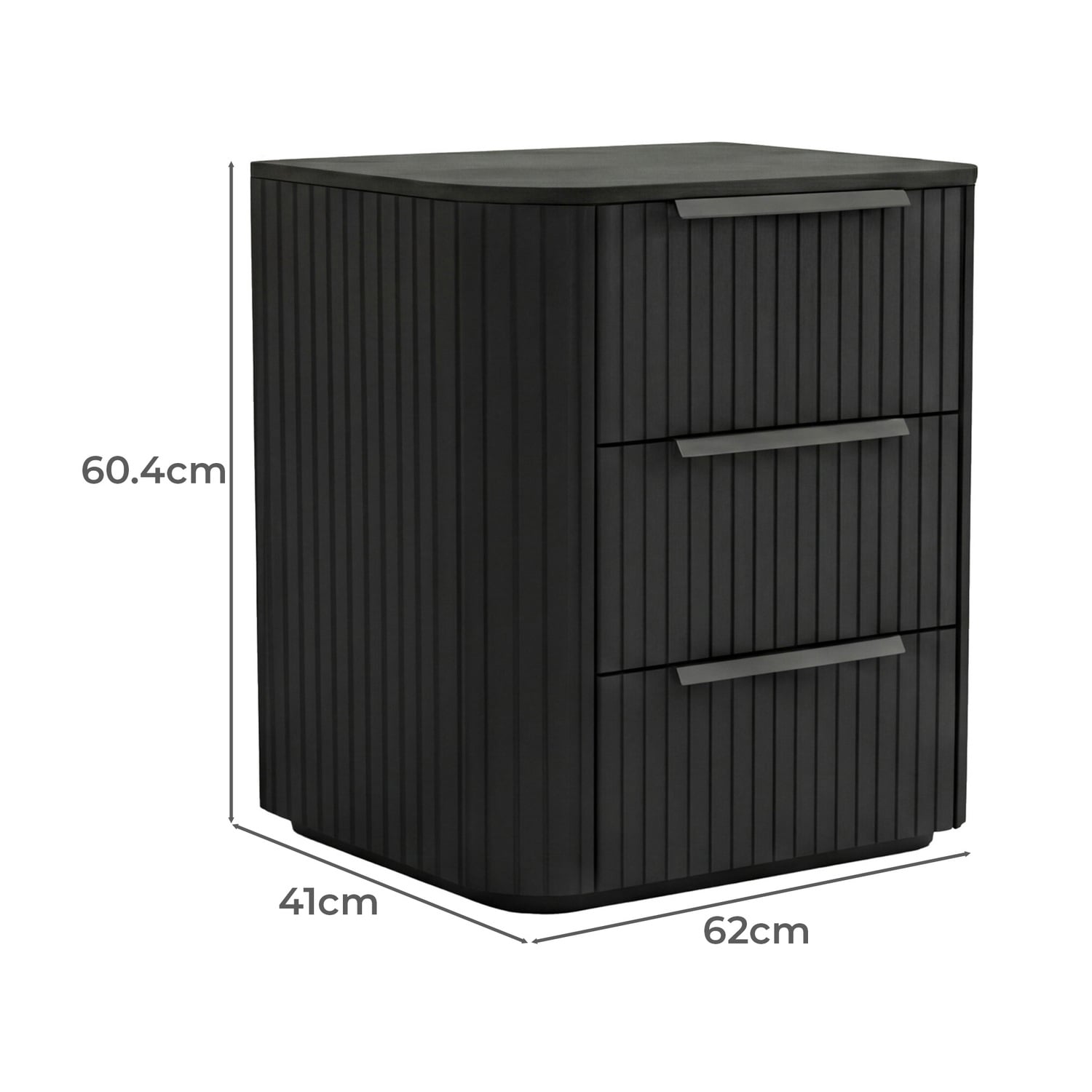 Jazir 3 Drawer Bedside Table