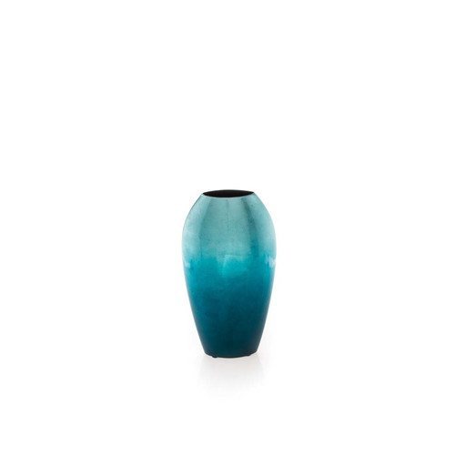 Tall Vase in Aqua Fading Temple & ster