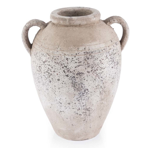 large distressed ceramic vase