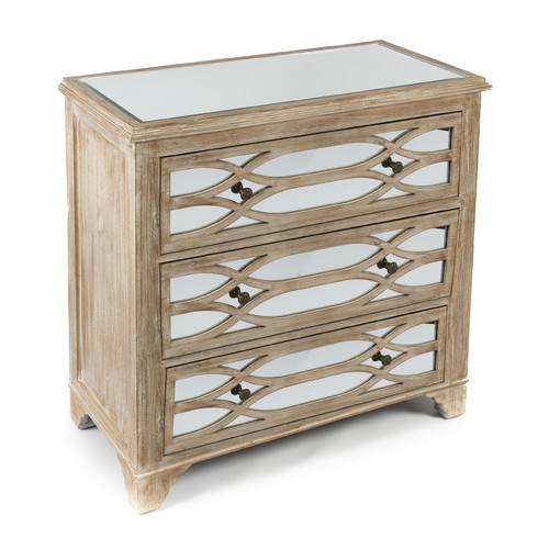 lattice mirrored bedside table