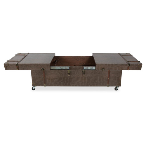 Faux Crocodile Leather Coffee Table & Storage Temple & ster