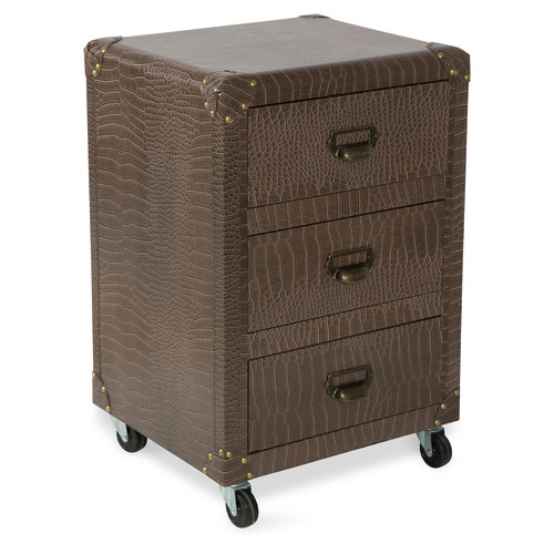 Lifestyle Traders 3 Drawer New York Faux Leather Bedside Unit
