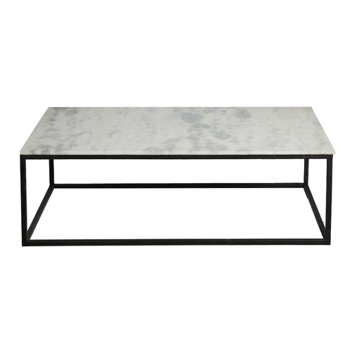 Natural Stone Coffee Table with Black Base | Temple & Webster