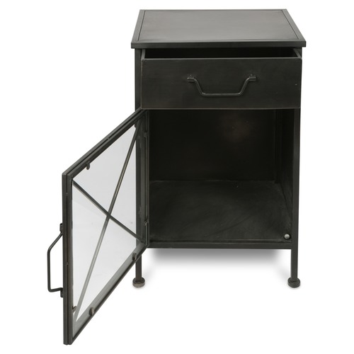 Lifestyle Traders Industrial Metal & Glass Bedside Table & Reviews