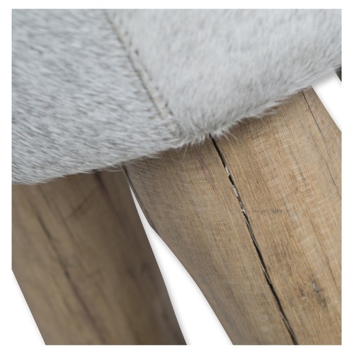 Lifestyle Traders Grey Mushroom Cowhide Stool Temple & ster
