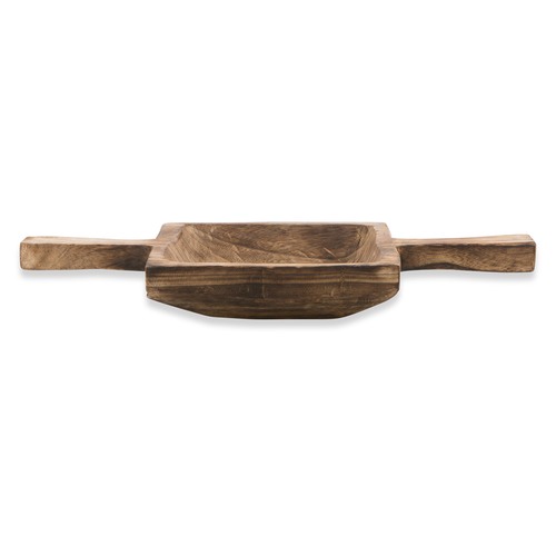 Natural Wooden Double Handle Paulownia Rectangular Tray Temple & ster