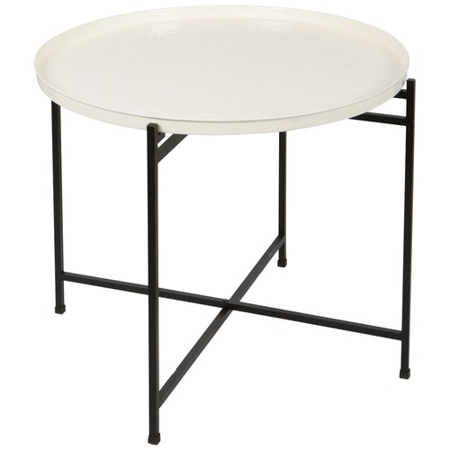 Lifestyle Traders Large Iron Enamel Tray Side Table | Temple & Webster