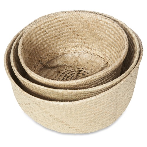 Lifestyle Traders 3 Piece Medina Foldable Seagrass Basket Set | Temple ...