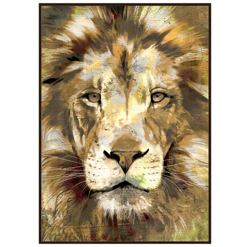 Bold Lion Framed Canvas Wall Art Temple & ster