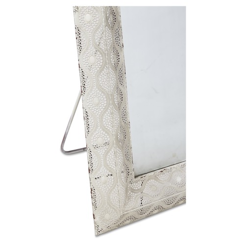 Lifestyle Traders Rectangular Antique White Filigree Wall Mirror ...