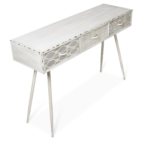 antique white console