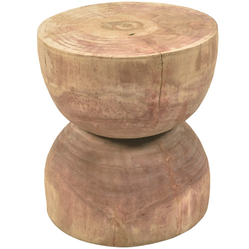 Lifestyle Traders Canggu Hourglass Side, Round Wooden End Table