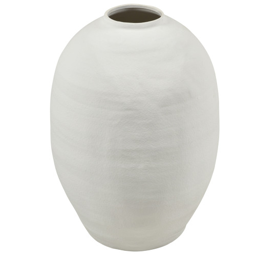 White Tall Nexos Cement Vase Temple, Round White Vase Large