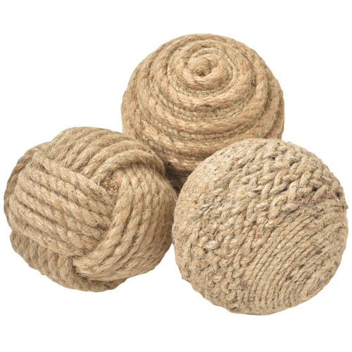 Lifestyle Traders 3 Piece Decorative Jute Ball Set Temple & ster