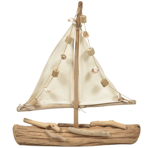 Lifestyle Traders Large Canvas & Driftwood Decorative Boat | Temple ...