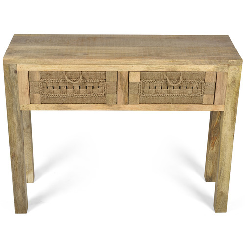Lifestyle Traders Arizona Mango Wood & Jute Console Table Temple