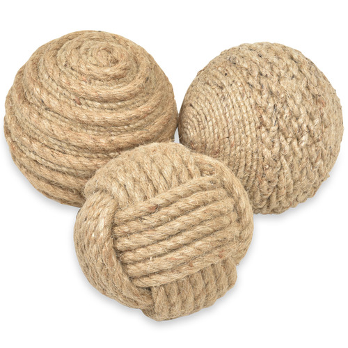 Lifestyle Traders 3 Piece Decorative Jute Ball Set Temple & ster