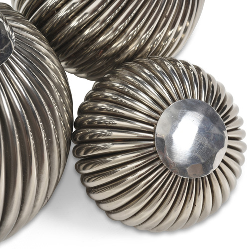 Lifestyle Traders 3 Piece Striped Steel Decorative Ball Set Temple