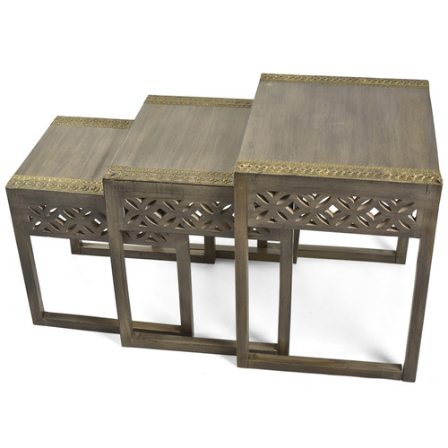 Lifestyle Traders 3 Piece Noida Nesting Side Tables Temple & ster