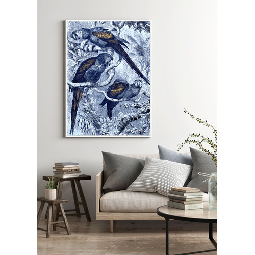 Lifestyle Traders Blue Parrots Framed Printed Wall Art | Temple & Webster