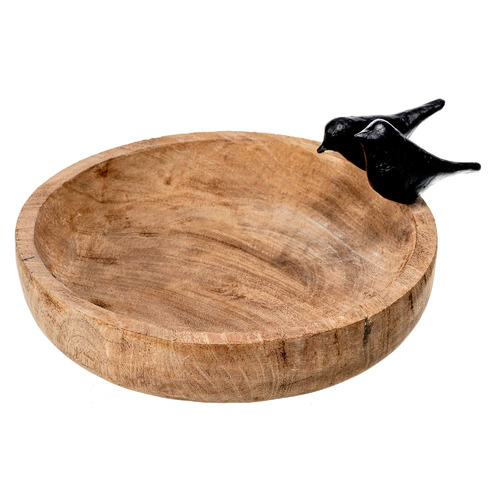 Lifestyle Traders Bird Feeder Mango Wood Statue Temple & Webster