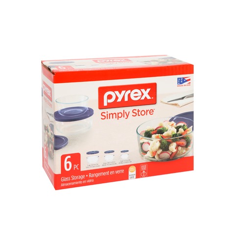 Pyrex Simply Store 6 Piece Round Set With Blue Lids Temple Webster Pyrex Simply Store 6 Piece Round Set With Blue Lids Temple Webster