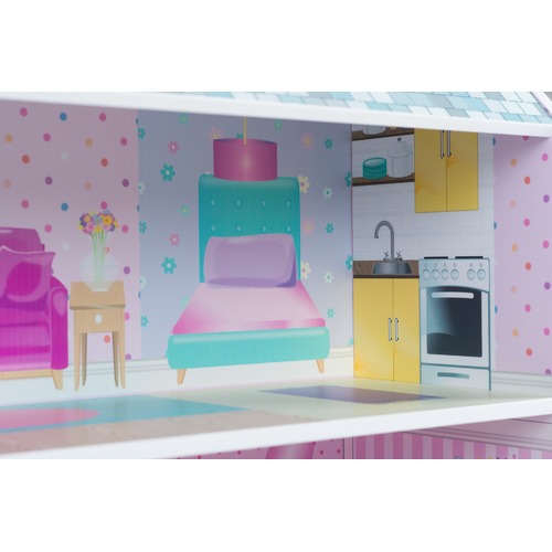 plum 2 in 1 dolls house and kitchen