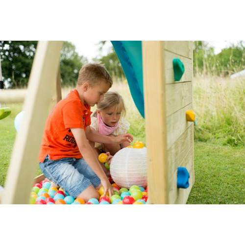 Plum Plum Wooden Lookout Tower with Swings & Monkey Bars Temple & ster