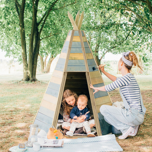 Plum Plum Play Wooden Teepee Tent | Temple & Webster