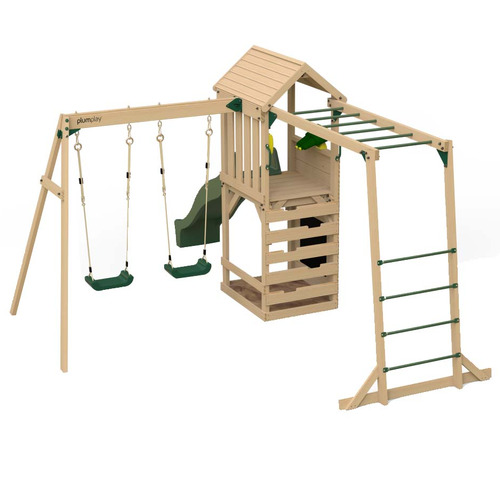 Plum Lookout Tower with Monkey Bars & Swings Temple & ster