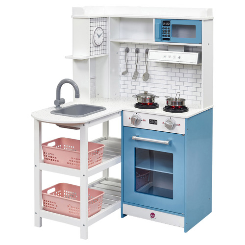 Penne Pantry Wooden Corner Play Kitchen with Fridge