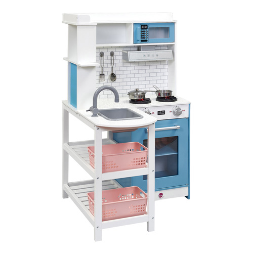 Penne Pantry Wooden Corner Play Kitchen with Fridge