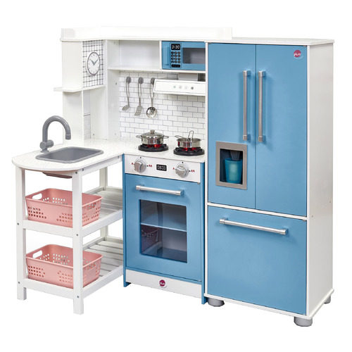 Penne Pantry Wooden Corner Play Kitchen with Fridge