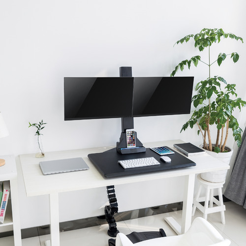 EDT10 Dual Monitor Stand with Adjustable Keyboard Tray