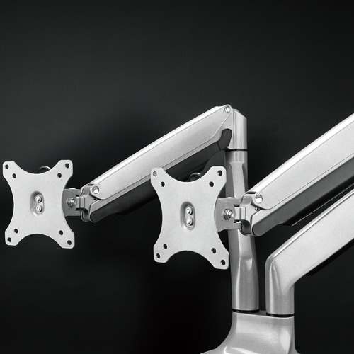 Canohm Grey Ergovida Gas Spring Double Monitor Arm Temple & ster