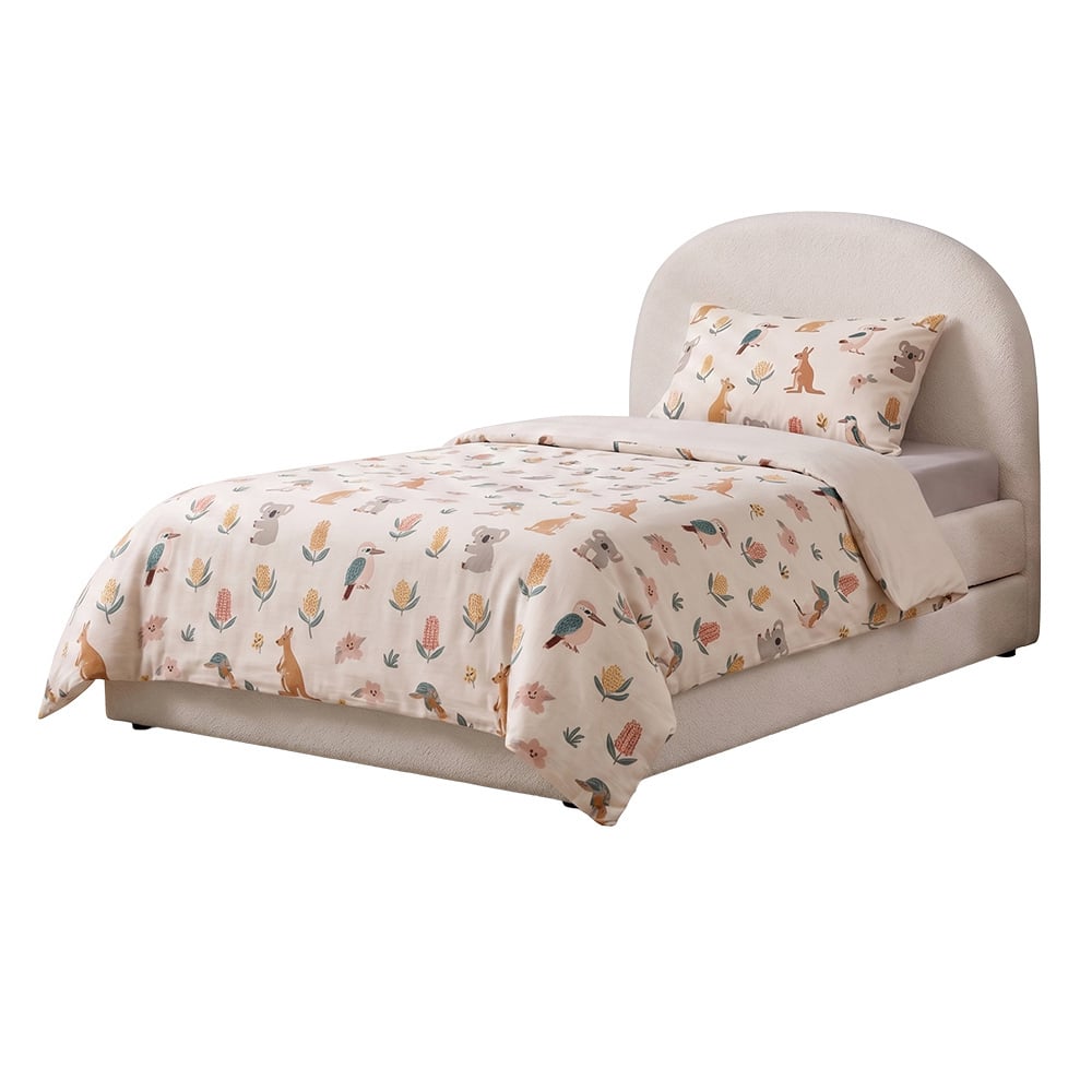 Eira Boucle King Single Bed with Trundle