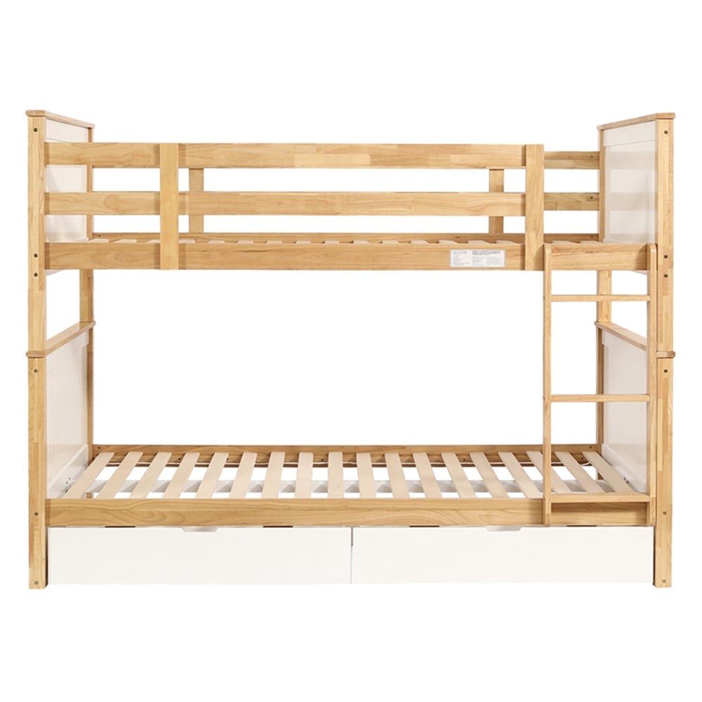 Midson King Single Rubberwood Bunk Bed with Drawers