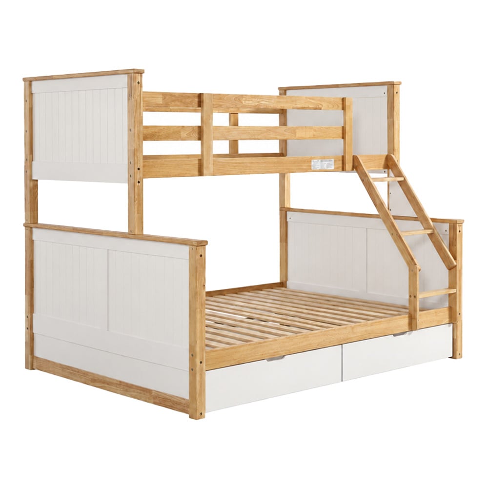 Richmond Single Over Double Rubberwood Bunk Bed with Drawers