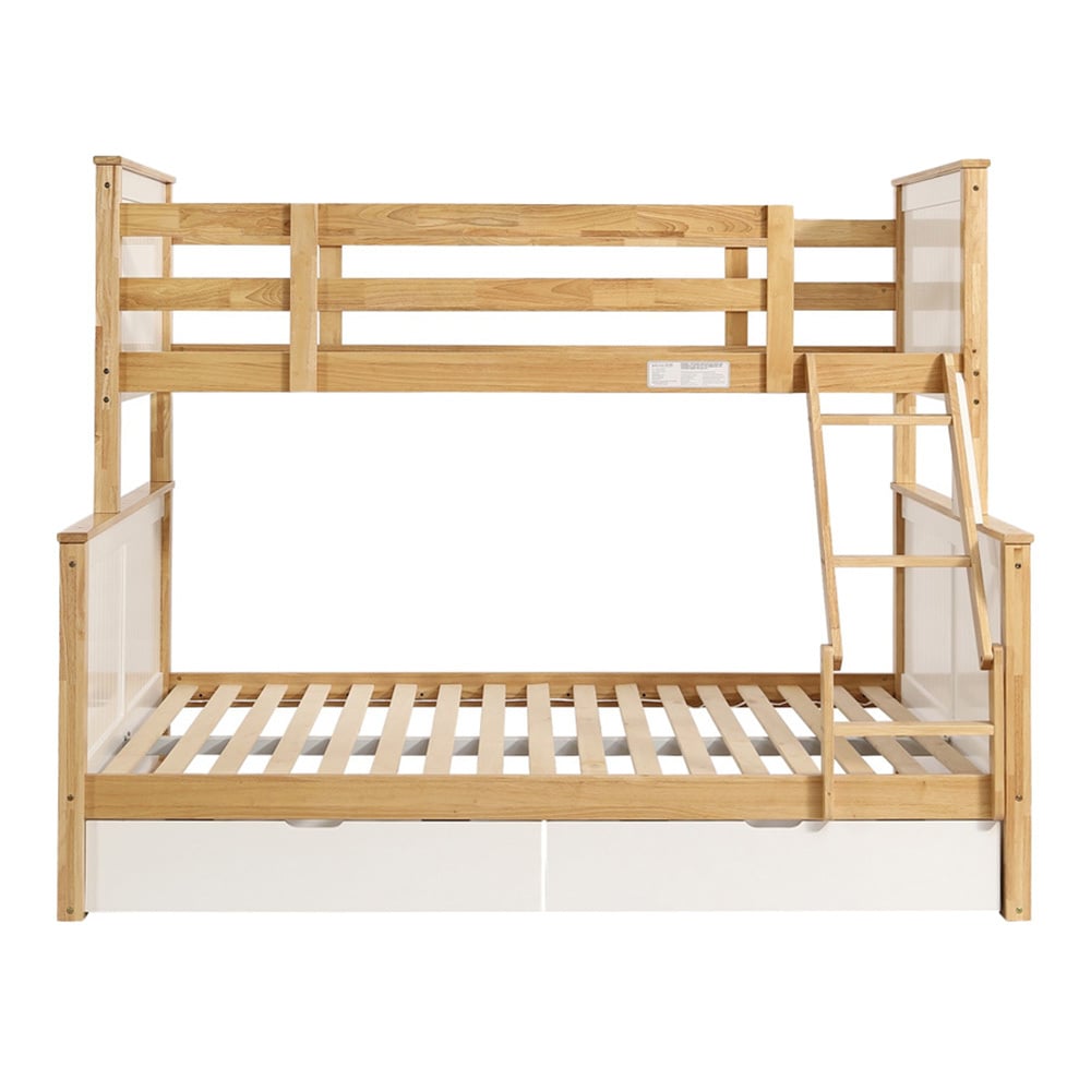 Richmond Single Over Double Rubberwood Bunk Bed with Drawers