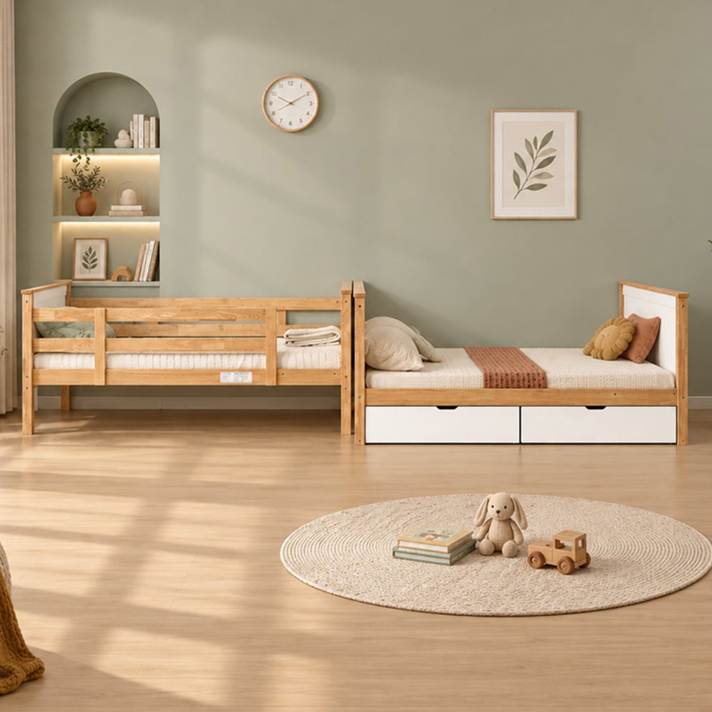 Richmond Single Over Double Rubberwood Bunk Bed with Drawers