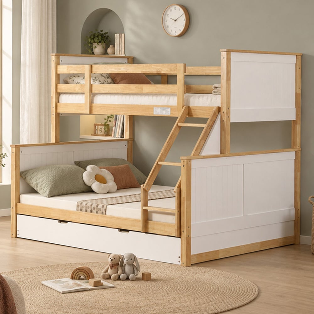 Richmond Single Over Double Rubberwood Bunk Bed with Trundle