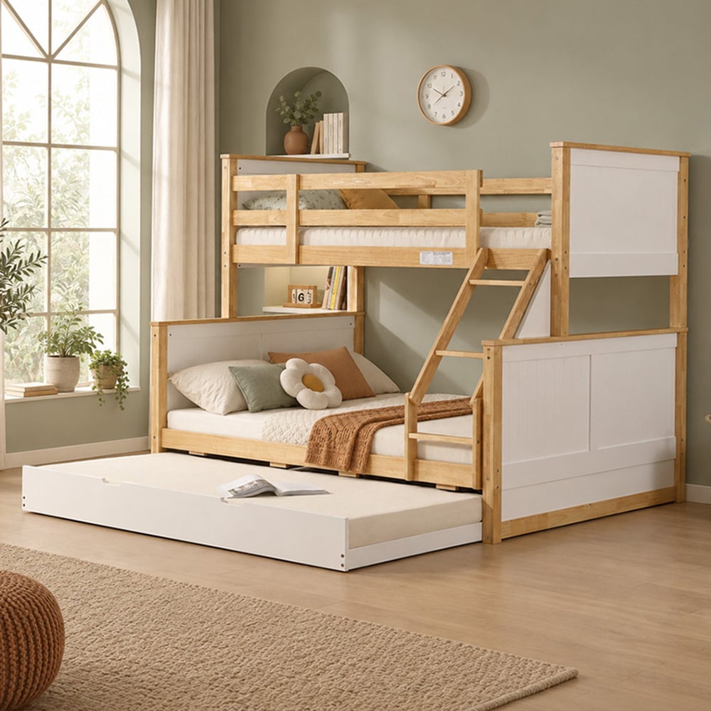 Richmond Single Over Double Rubberwood Bunk Bed with Trundle